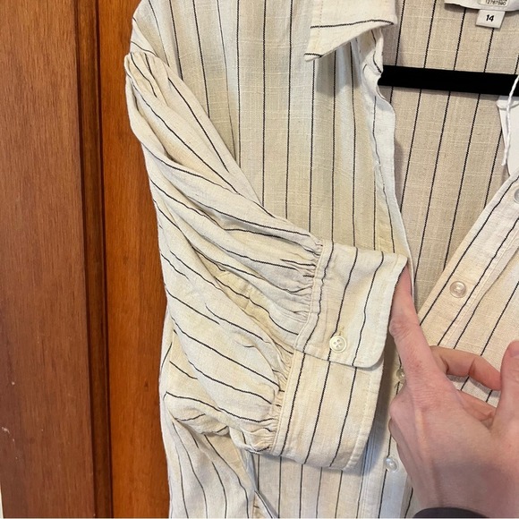 Marissa Webb Collective‎ Tie Waist Linen Midi Dress women size 14 EUC RtR - Picture 15 of 16